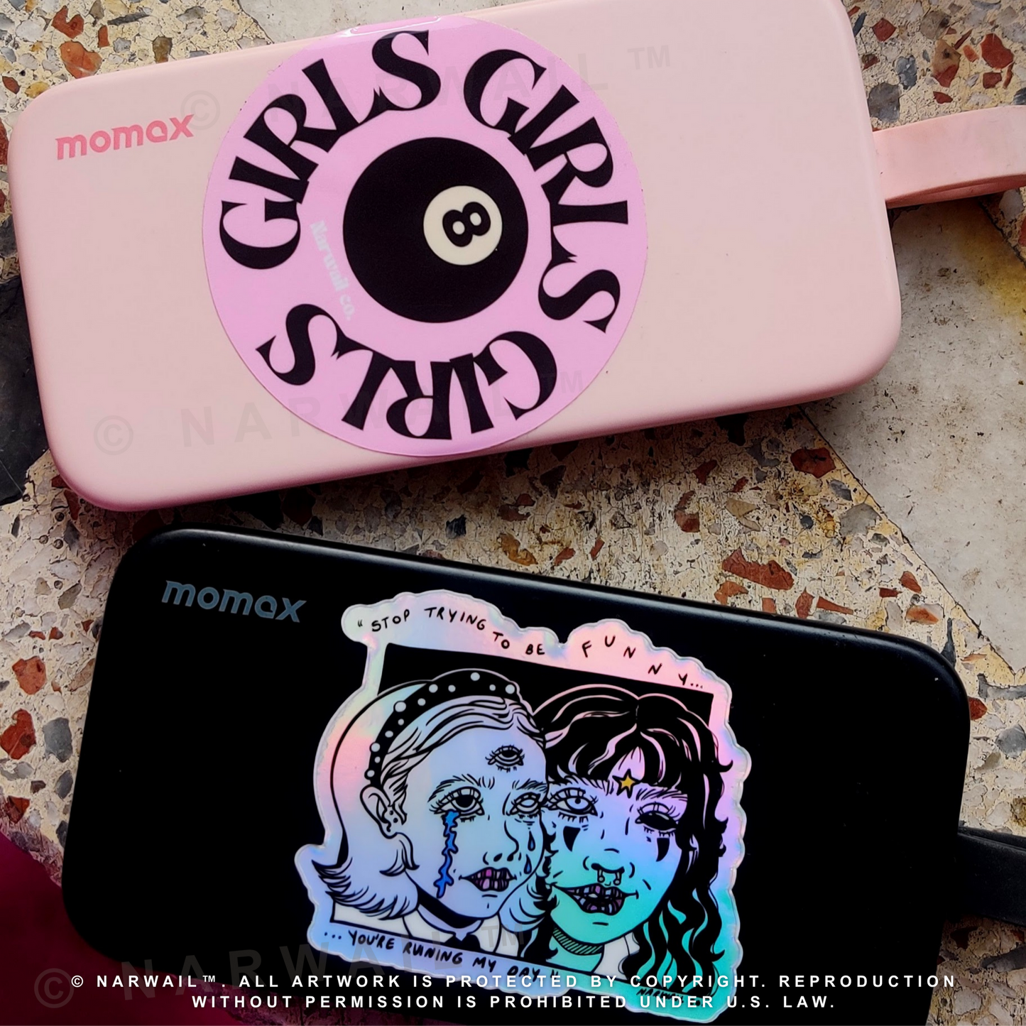 GIRLS GIRLS GIRLS Magic 8-Ball Sticker