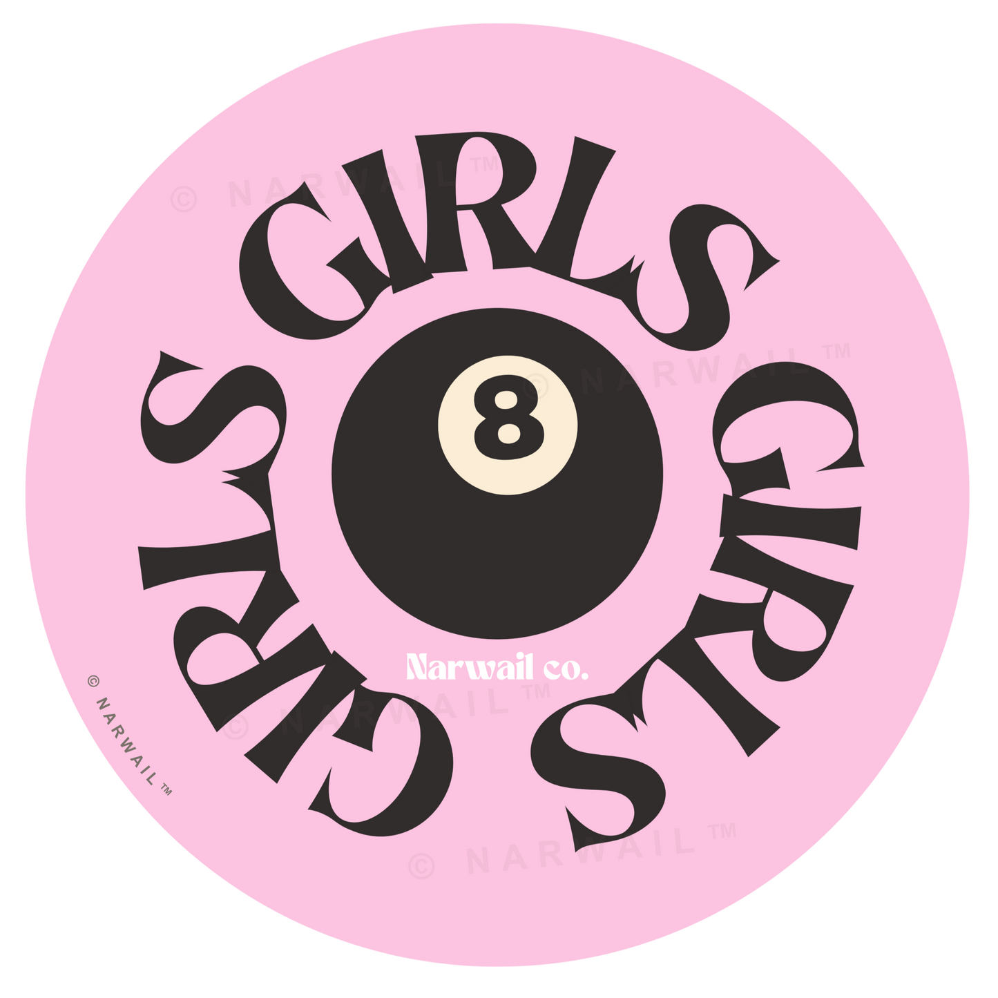 GIRLS GIRLS GIRLS Magic 8-Ball Sticker