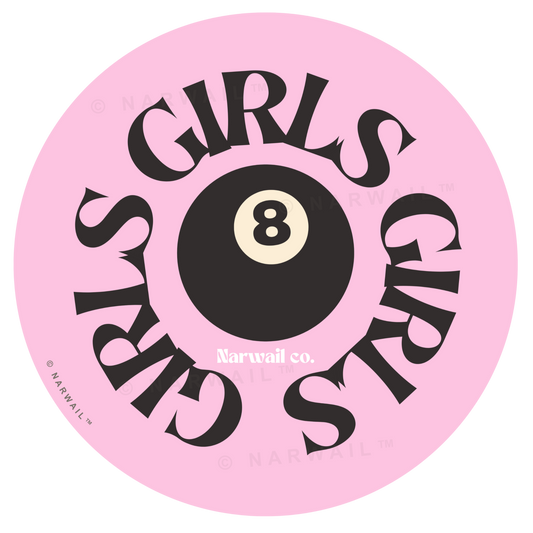 GIRLS GIRLS GIRLS Magic 8-Ball Sticker