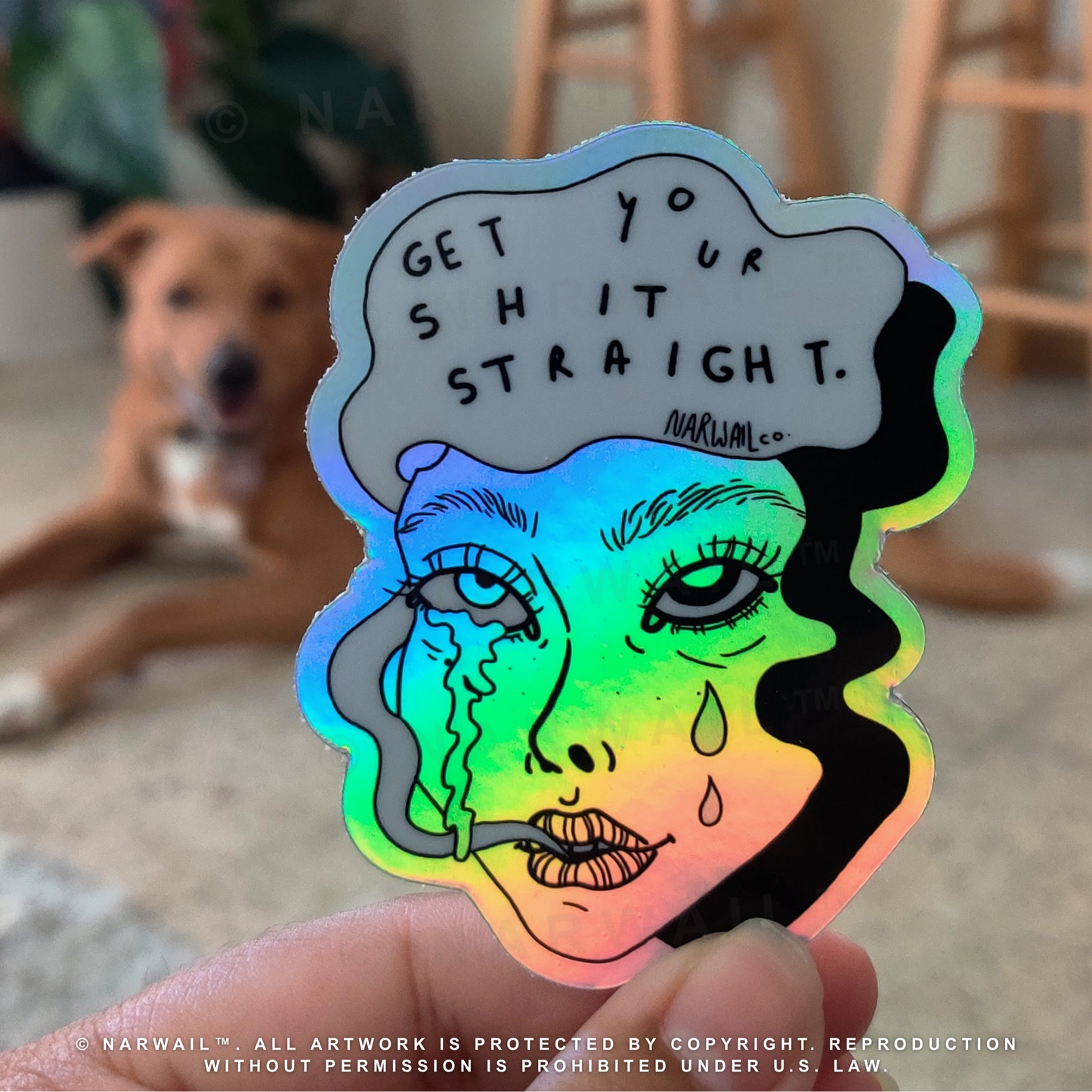 Get Your Shit Straight- Holographic Sticker