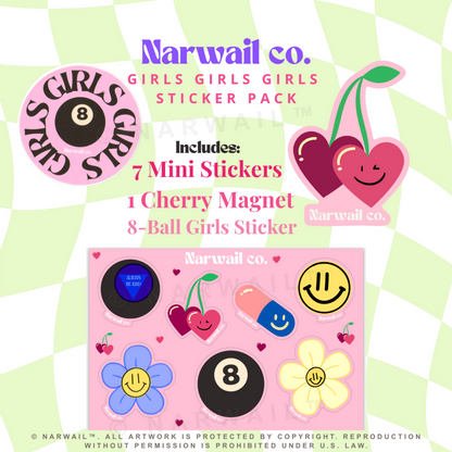 Girls Girls Girls Mini Sticker Pack